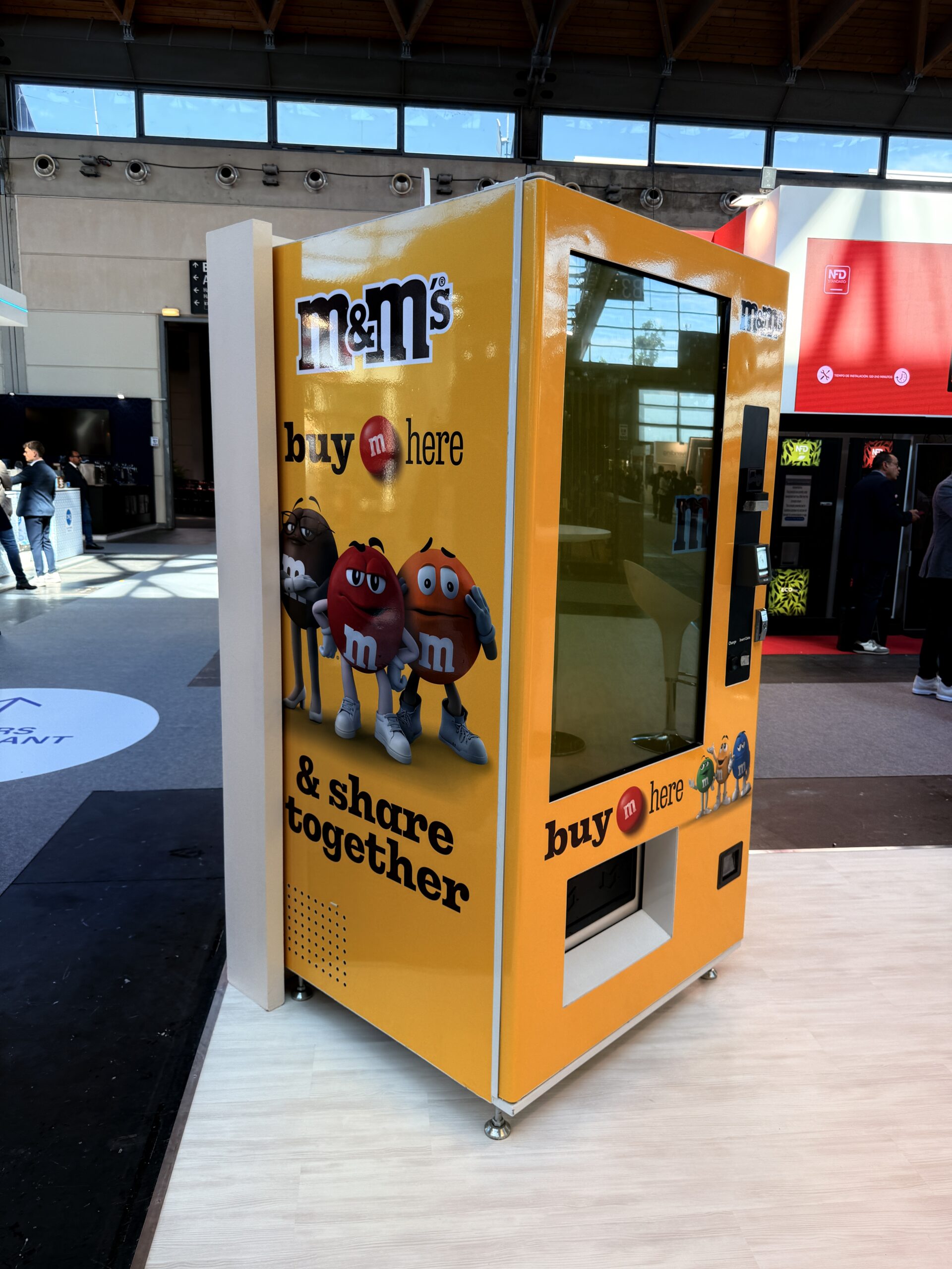 Branded vending machine with full colour graphics and product display