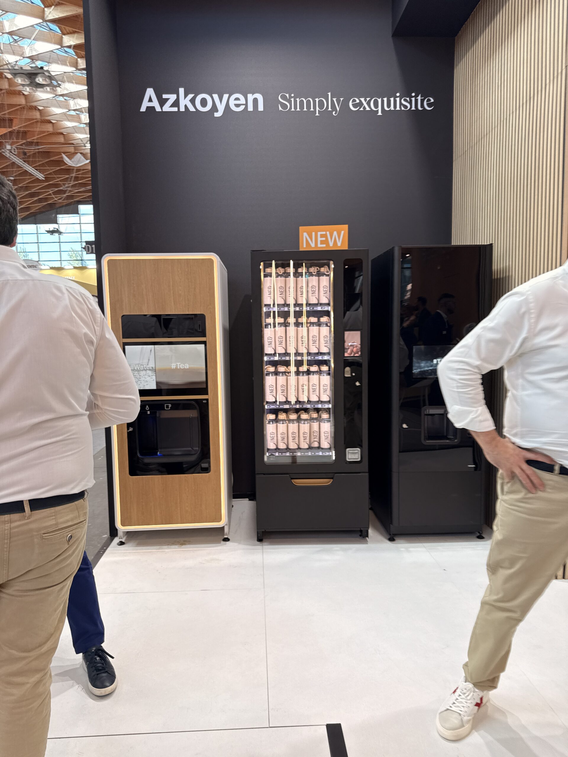 Tea vending machine standing in a reception area